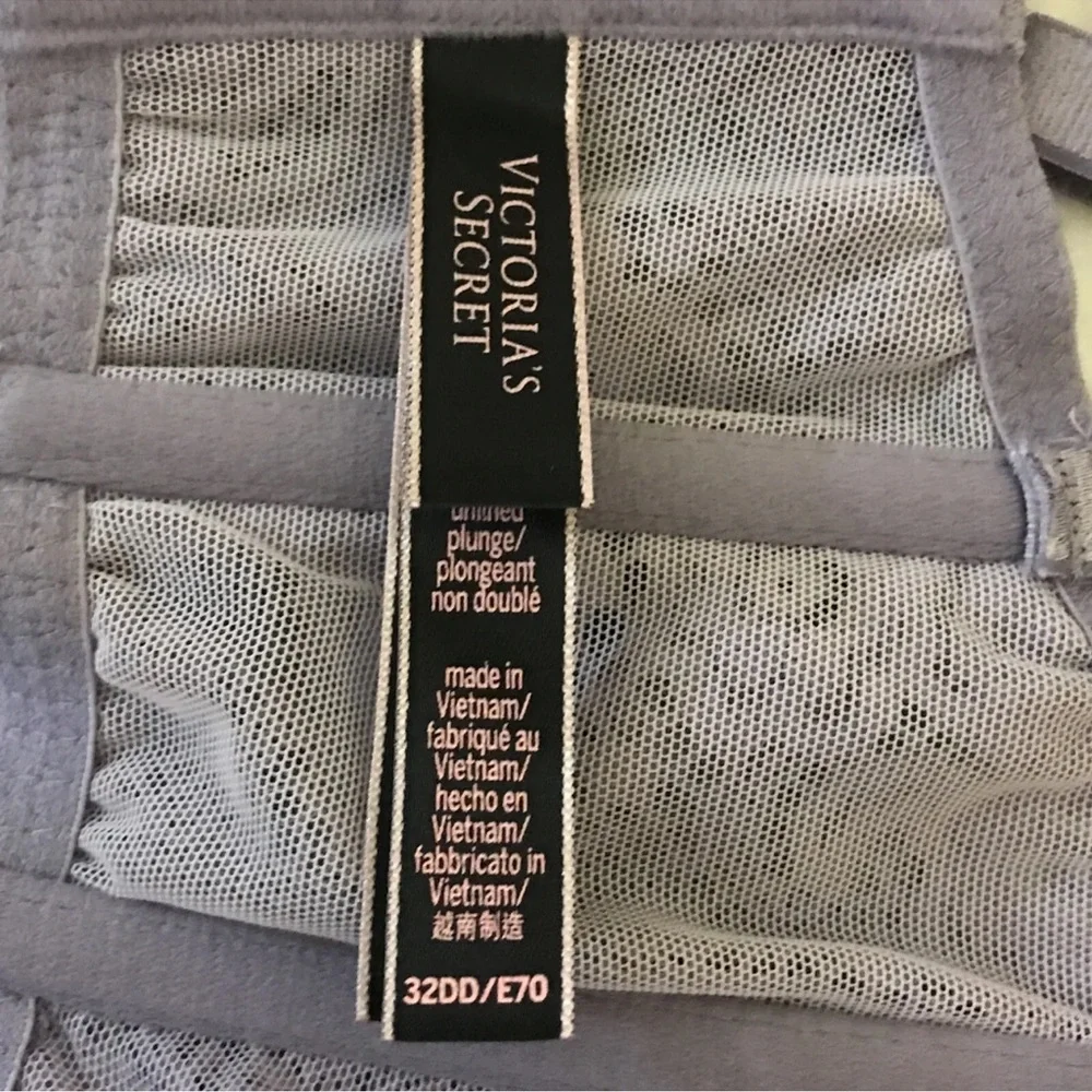 Victorias Secret Very Sexy Plunge Lace Halter High Neck Long Line Bra Lilac 32DD - Picture 9 of 9